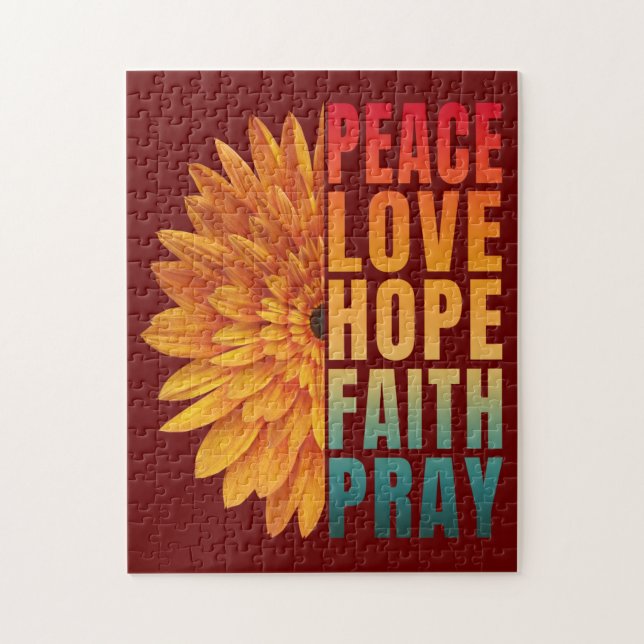 Puzzle paz amor esperanza fe reza   (Vertical)