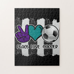 Puzzle Paz Amor Fútbol a Rayas Negras y Blancas