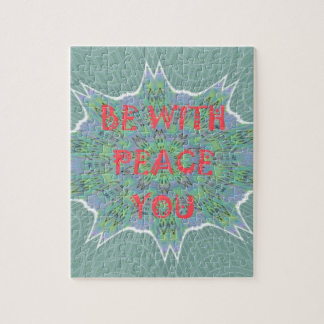 Puzzle Peace Be With You Inspirational Graphic Art Text (Vertical)