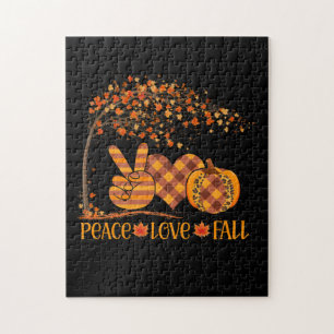 Puzzle Peace Love Fall Pumpkin Autum Happy Fall