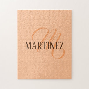 Puzzle Peach Fuzz Elegante Nombre Personalizado