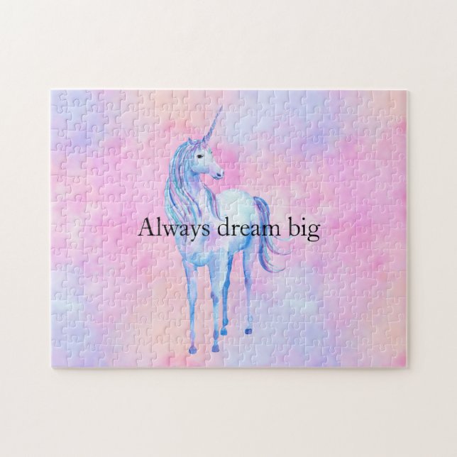Puzzle Peach Pink Purple Unicorn (Horizontal)