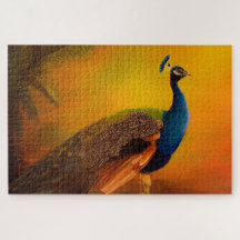 Peacock al amanecer pintando arte