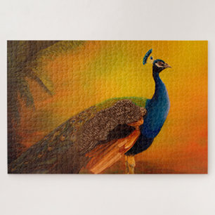 Puzzle Peacock al amanecer pintando arte