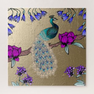 Puzzle Peacock En Oro