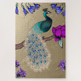 Puzzle Peacock En Oro