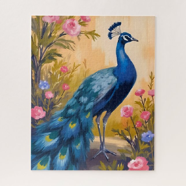 Puzzle Peacock Feathers Beautiful Floral Animal (Vertical)