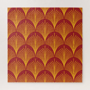 Puzzle Peacock Oro Rojo: Art Deco.