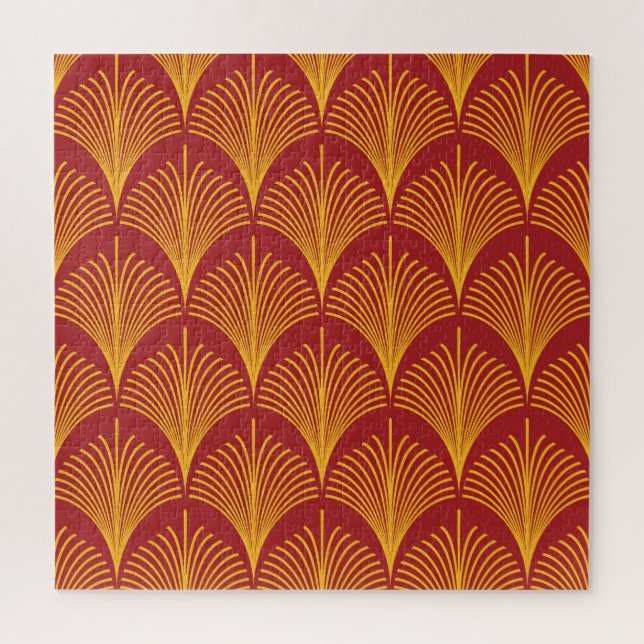 Puzzle Peacock Oro Rojo: Art Deco. (Vertical)