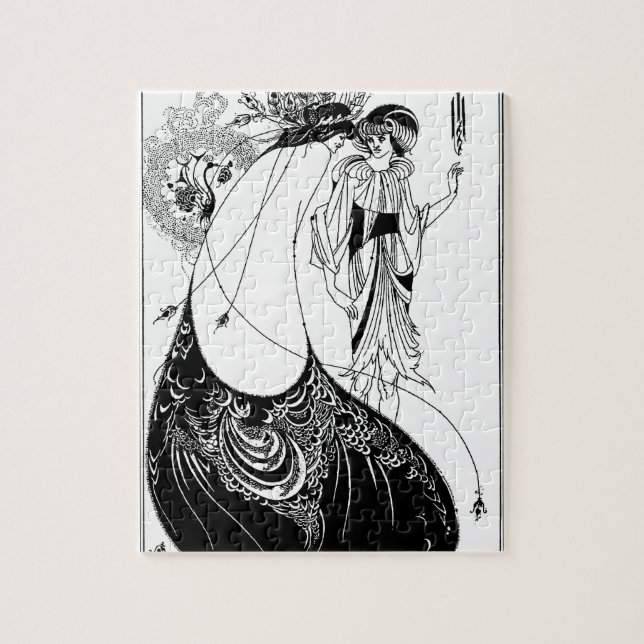 Puzzle Peacock Skirt Beardsley Nouveau (Vertical)