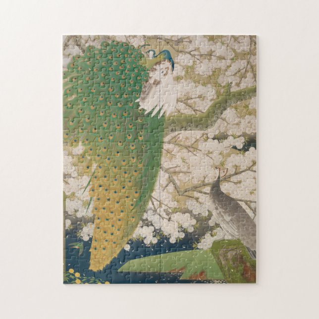 Puzzle Peacocks y cerezo (1925) (Vertical)
