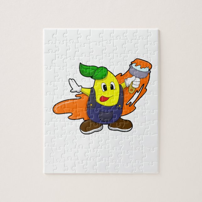 Puzzle Pear como pintador con pincel de pintura (Vertical)