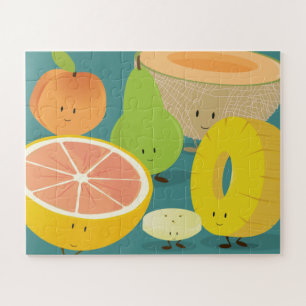 Puzzle Pear Grapefruit Pineapple Peach Personalizado Comi