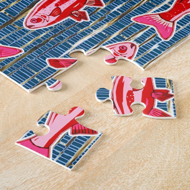 Puzzle Peces rosados y rojos para el Día de San Valentín  (Lado)