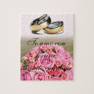 Puzzle pedida de mano romántico