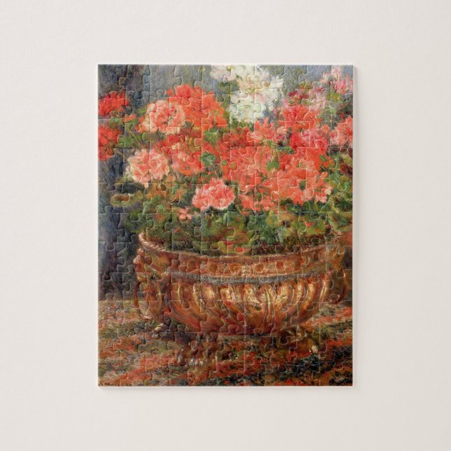 Puzzle Pedro geranios de Renoir un | en un lavabo de (Vertical)