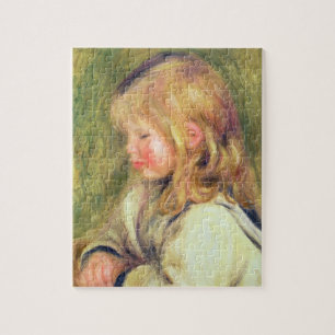Puzzle Pedro un niño de Renoir el en una lectura blanc