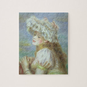 Puzzle Pedro una mujer joven de Renoir el   en un gorra