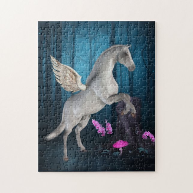 Puzzle Pegasus Blue Forest Fantasy Horario Arte (Vertical)