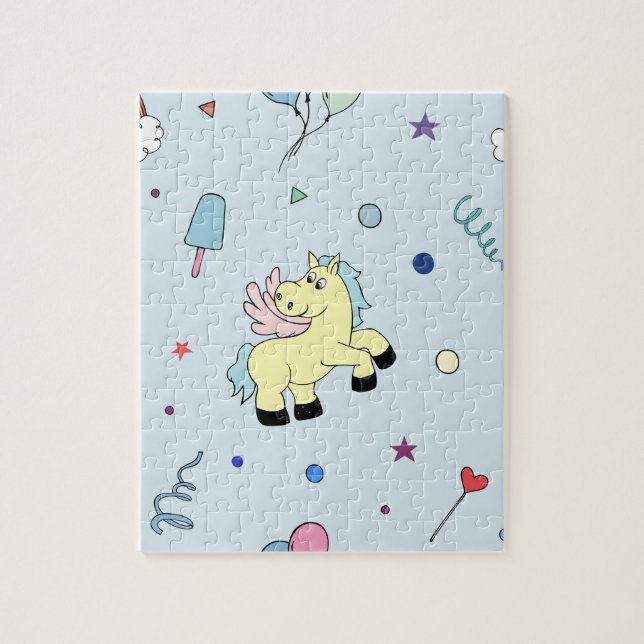 Puzzle Pegasus fiesta azul claro (Vertical)