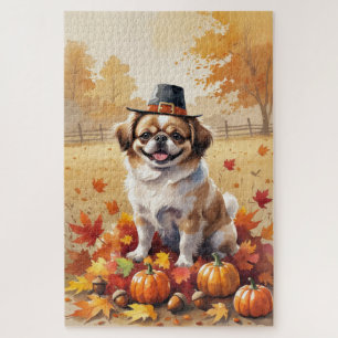Puzzle Pekinés en Arte de Acción de Gracias de Hojas de O