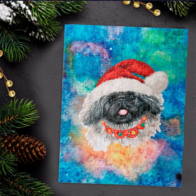 Puzzle Pekinés raza perro Navidad (Subido por el creador)