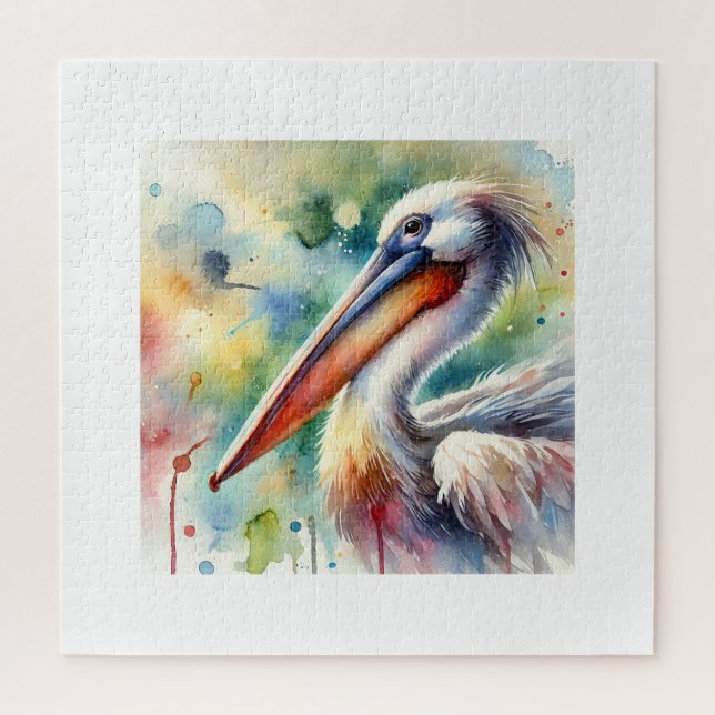 Puzzle Pelican in Serenity 210724AREF108 - Watercolor (Vertical)