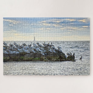 Puzzle "Pelicans and Lighthouse, Dauphin Island, AL