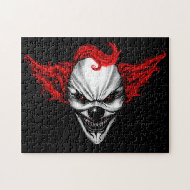 Puzzle Pelo malvado feliz del rojo del payaso (Horizontal)