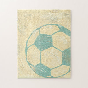 Puzzle Pelota de fútbol azul Pastel por Chariklia Zarris