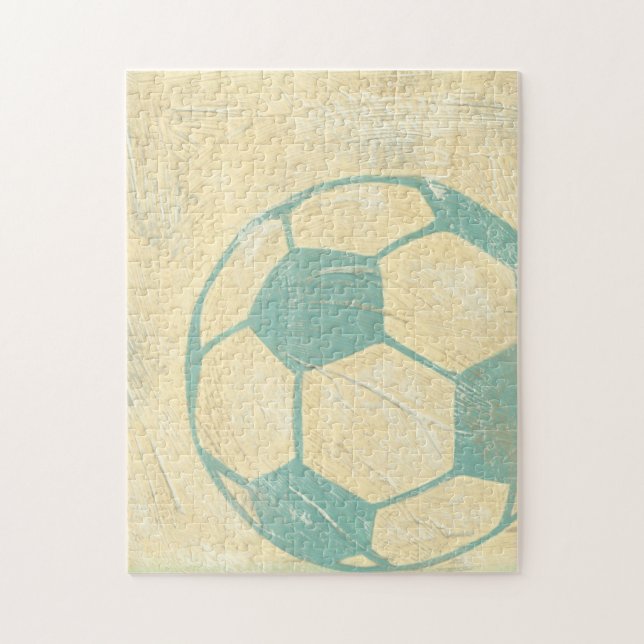 Puzzle Pelota de fútbol azul Pastel por Chariklia Zarris (Vertical)