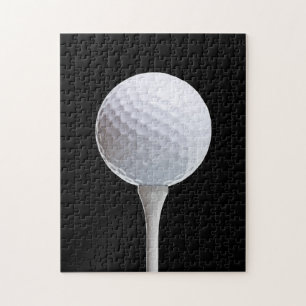 Puzzle Pelota de golf y camiseta en el negro - plantilla