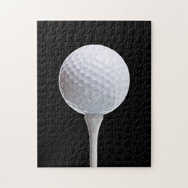 Puzzle Pelota de golf y camiseta en el negro - plantilla (Vertical)