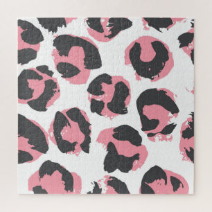 Puzzle Pelt de leopardo: Textura rosa negra