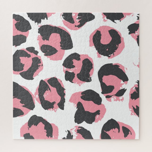 Puzzle Pelt de leopardo: Textura rosa negra (Vertical)