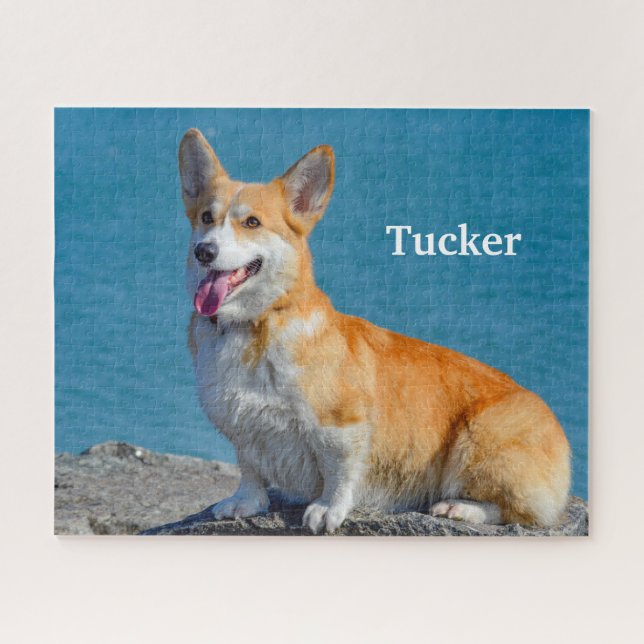 Puzzle Pembroke rojo y blanco Corgi galés cachorro perro  (Horizontal)