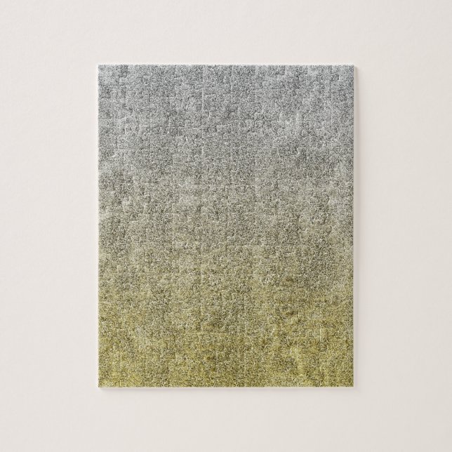 Puzzle Pendiente del purpurina de la plata y del oro de (Vertical)