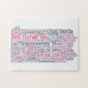 Puzzle Pennsylvania USA Jerga Palabra Mapa de arte rompec