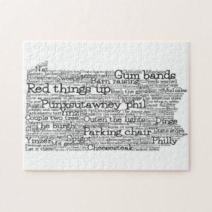 Puzzle Pennsylvania USA Jerga Palabra Mapa de arte rompec