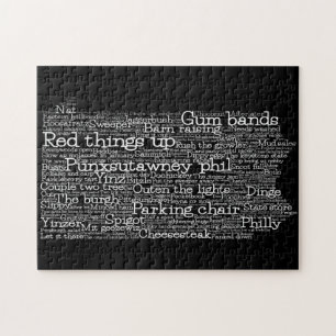 Puzzle Pennsylvania USA Jerga Palabra Mapa de arte rompec