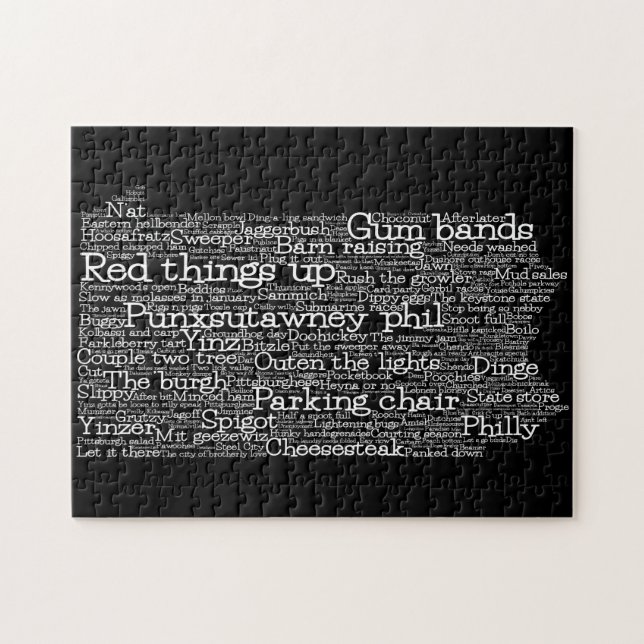 Puzzle Pennsylvania USA Jerga Palabra Mapa de arte rompec (Horizontal)