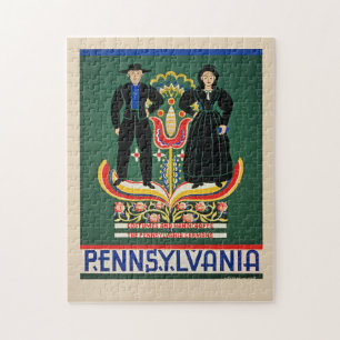 Puzzle Pensilvania, cartel vintage de viaje,