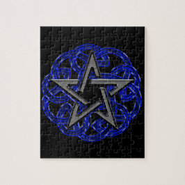 Puzzle Pentagram céltico negro y azul