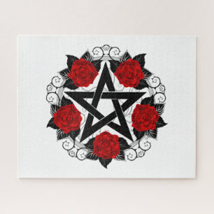 Puzzle Pentagram con rosas rojas