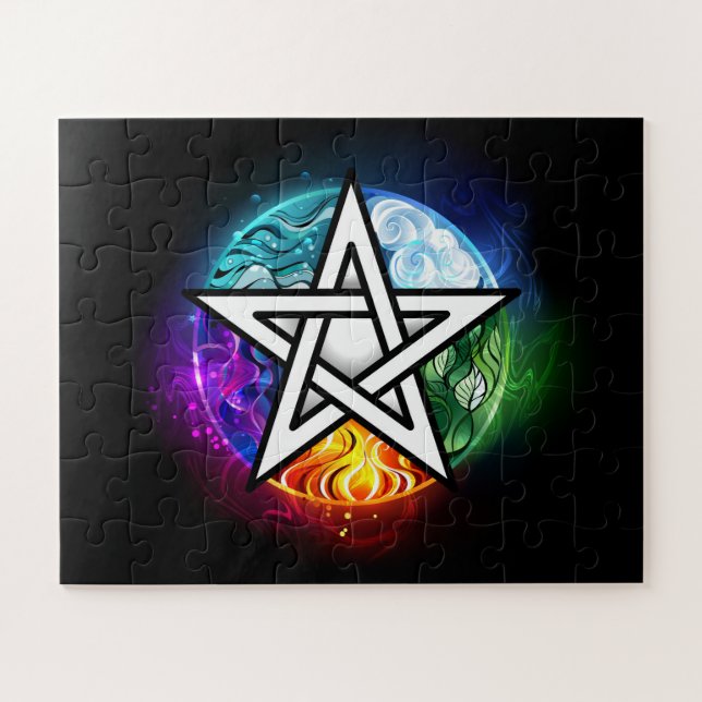 Puzzle Pentagrama de Wiccan (Horizontal)
