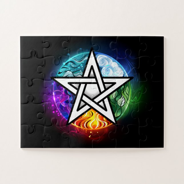 Puzzle Pentagrama de Wiccan (Horizontal)