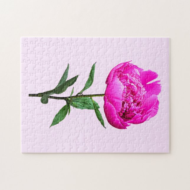 Puzzle Peonía rosa oscuro (Horizontal)