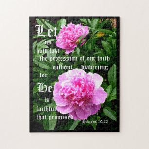 Puzzle Peonies de Pearl con hebreos 10:23