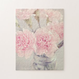 Puzzle Peonies rosados en el tarro de cristal