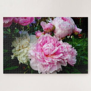 Puzzle Peonies rosas y blancas - elegante foto floral